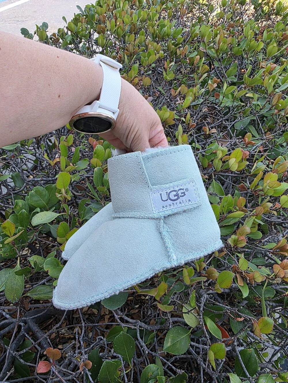 UGG Kids Mint Green Shearling Booties